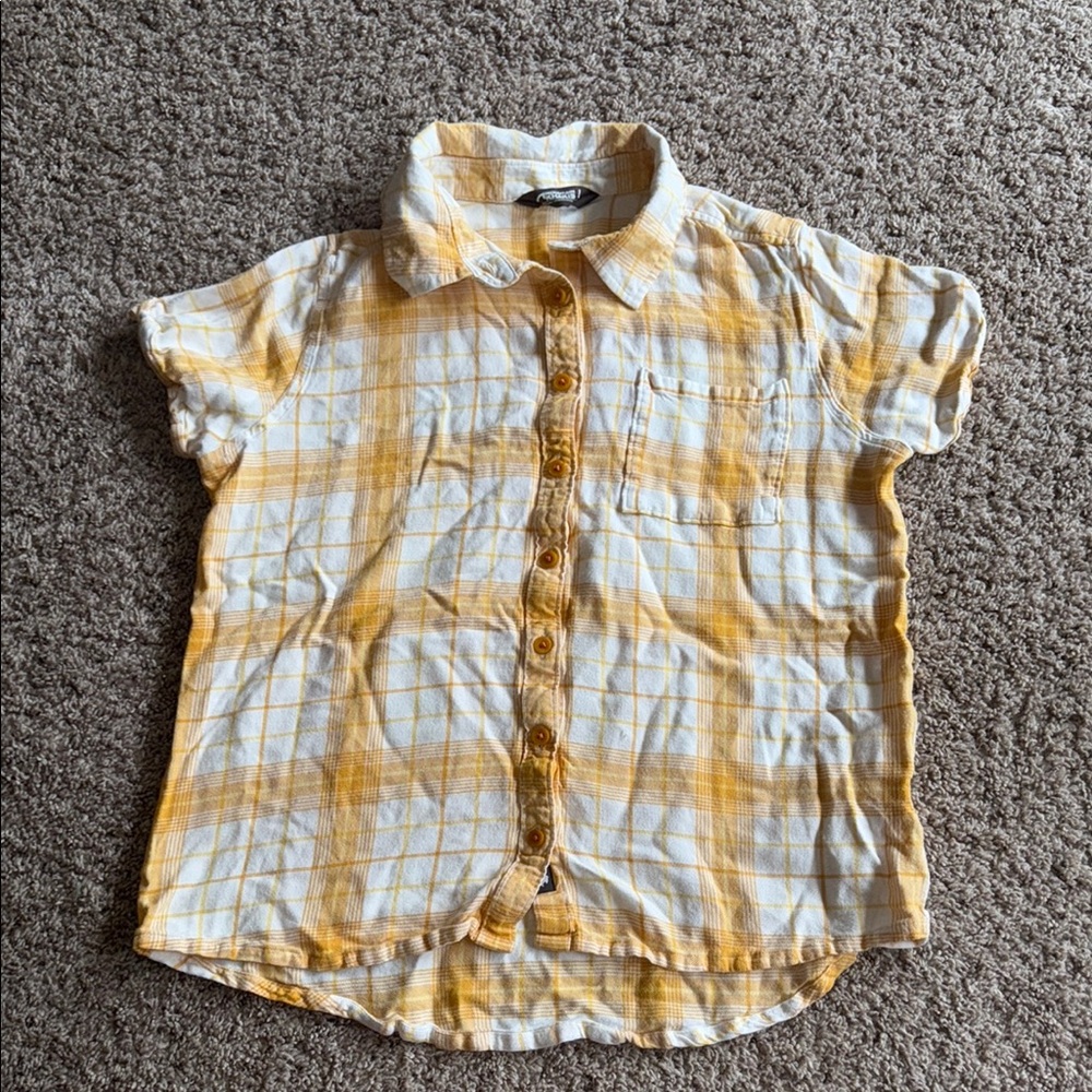 Mountain Khakis Roxborough short sleeve shirt in yellow plaid size large
